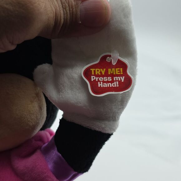 Disney Minnie Mouse Plush Pink Polka Dot Dress Interactive Press Hand 10” - Picture 14 of 17